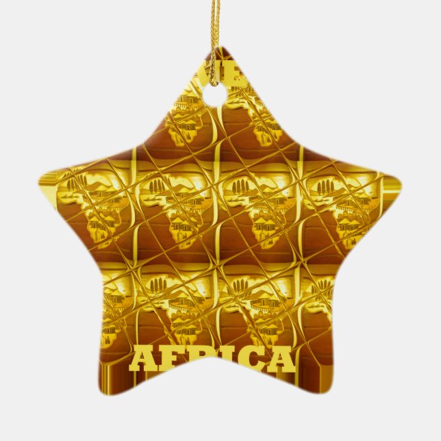 Lovely Africa Africa Maps designs Art colours.png Ceramic Ornament (Front)