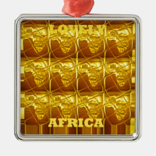 Lovely Africa Africa Maps designs Art colours.png Metal Ornament