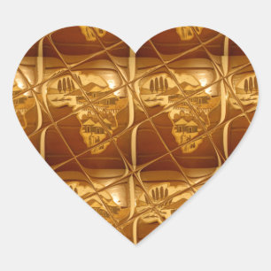 Lovely Africa Map Vector Pattern Art Design Print Heart Sticker