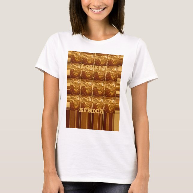 Lovely Africa Map Vector Pattern Art Design Print T-Shirt (Front)