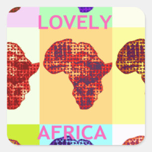 LOVELY AFRICA SQUARE STICKER