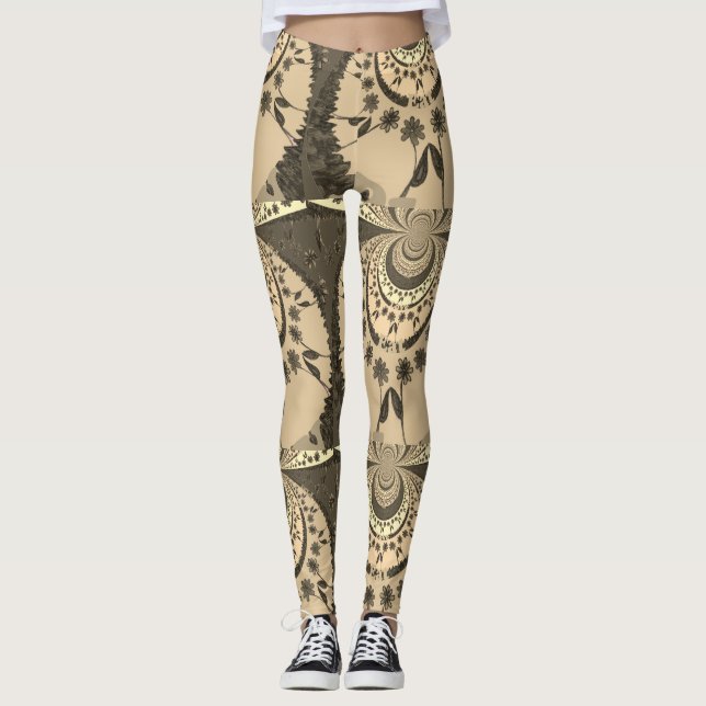 Lovely Amina Floral pattern design Leggings (Front)