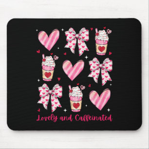 Lovely And Caffeinated Coquette Bow Coffee Lover G Mouse Pad