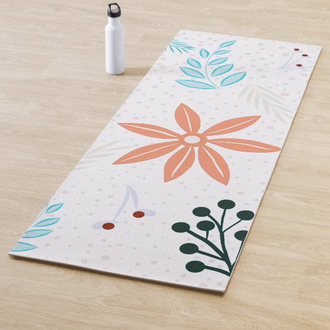 Lovely and Elegant Ditsy Flowers and Leaves | Yoga Mat (In Situ)