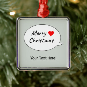 Lovely and heartfelt Merry Christmas Metal Ornament