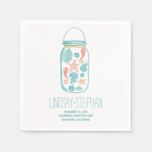 Lovely and Romantic Beach Wedding Paper Napkins