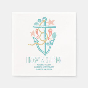 Lovely and Romantic Beach Wedding Paper Napkins