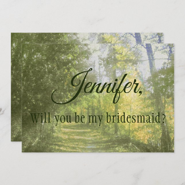 Lovely and Rustic Bridesmaid Proposal Invitation (Front/Back)