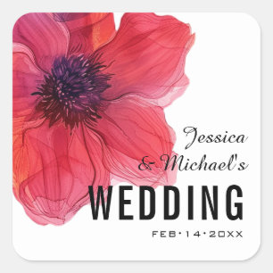 Lovely Anemone Dreamscape Wedding Square Sticker
