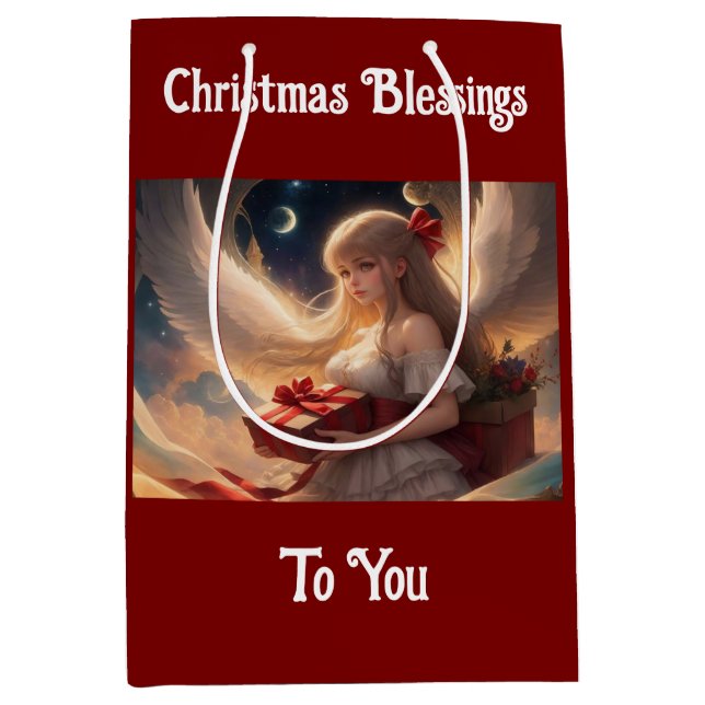 Lovely Angel With Presents Gift Bag (Front)