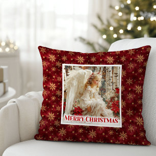 Lovely Angelic Floral Christmas Gift Pillow