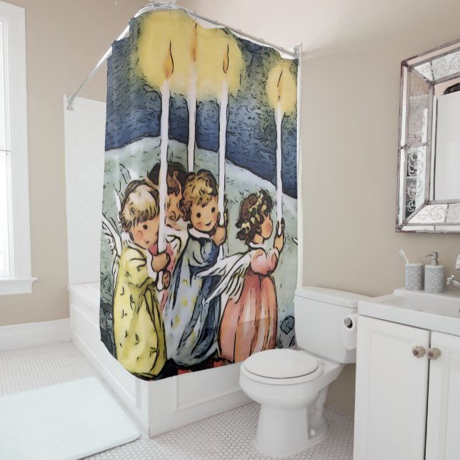 lovely angels shower curtain (In Situ)