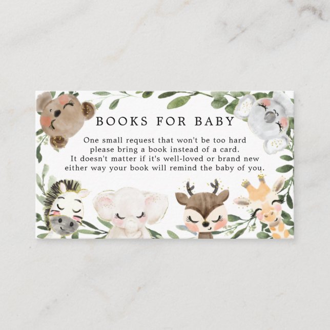 Lovely Animals Books For Baby Baby Shower Card (Front)
