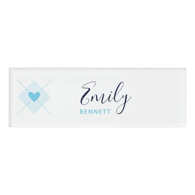 Lovely Argyle Name Tag (Front)