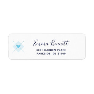 Lovely Argyle Return Address Label