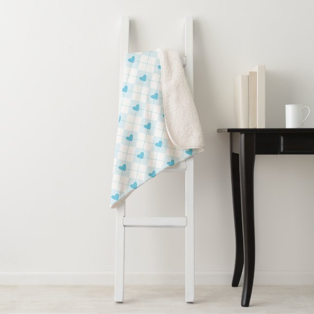 Lovely Argyle Sherpa Blanket (In Situ)