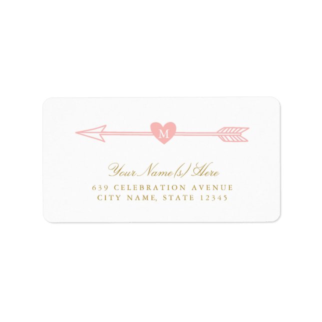 Lovely Arrows Monogram Address Labels (Front)