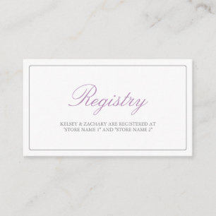 Lovely Arrows Registry Cards / Lilac and Grey