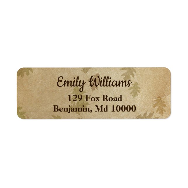 Lovely Autumn Brown Return Address Label (Front)