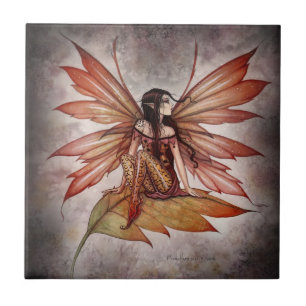 Lovely Autumn Fairy Tile by Molly Harrison