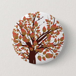Lovely Autumn Tree 6 Cm Round Badge