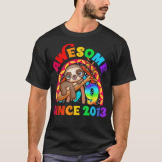 Lovely Awesome since 2013 Sloth style for Girls an T-Shirt