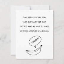 Lovely baby Congratulations map with banana