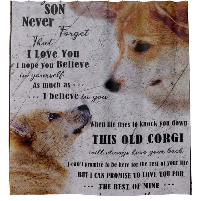 lovely baby Golden Retriever Shower Curtain (Front)