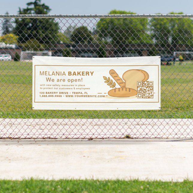 Lovely Bakery Banners with QR Code | (Insitu)