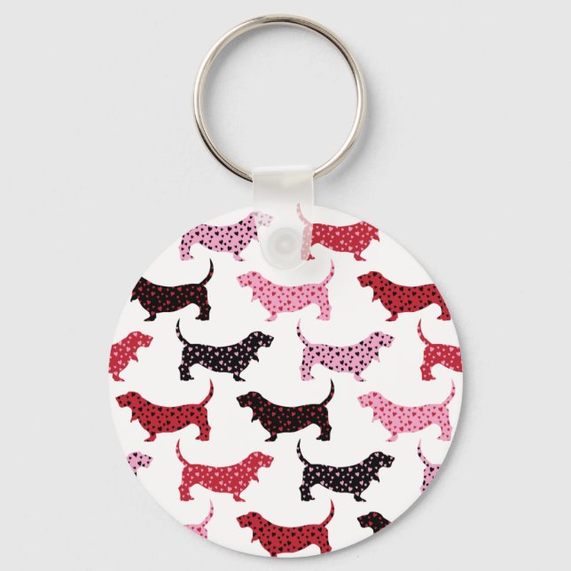 Lovely Bassets Key Ring (Front)