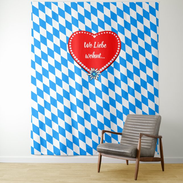 Lovely Bavaria Flag Tapestry (In Situ)