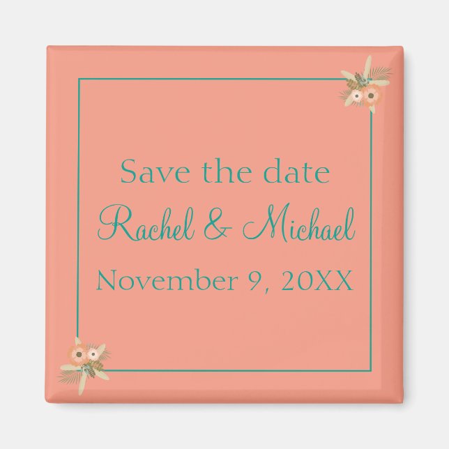 Lovely Beach Seashells Save the Date Magnet (Front)