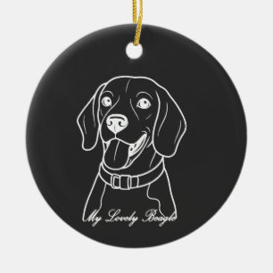 Lovely Beagle Ceramic Ornament