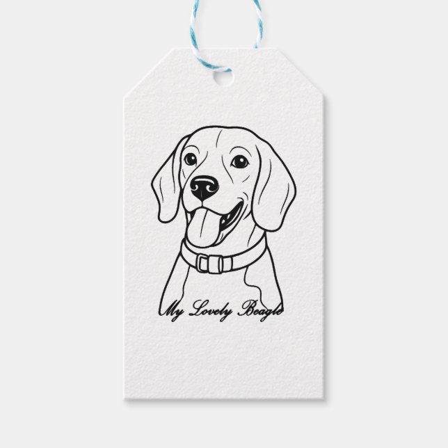Lovely Beagle Gift Tags (Front)