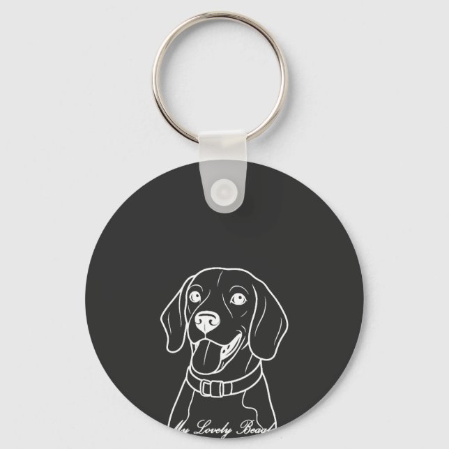 Lovely Beagle Key Ring (Front)