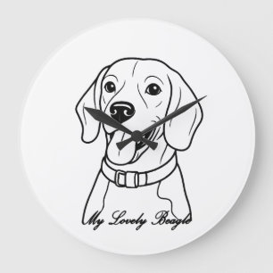 Lovely Beagle Large Clock