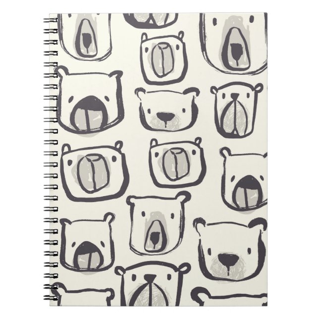 Lovely bear face hand drawn doodles illustration p notebook (Front)