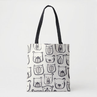 Lovely bear face hand drawn doodles illustration p tote bag
