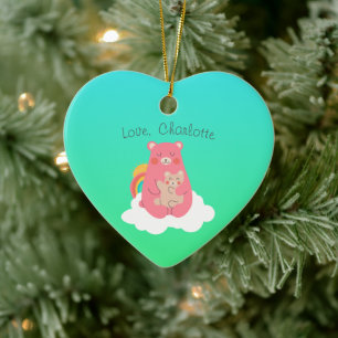 Lovely Bear Family  Ceramic Ornament