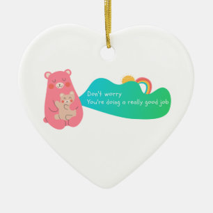 Lovely Bear Family Ceramic Ornament