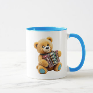 Lovely bear playing the accordion. mug