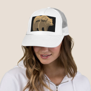 Lovely Bear with Add Text Printed Image Text-Cap Trucker Hat