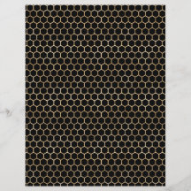 Lovely Bee Gold Honeycomb Scrapbook Paper Sheet