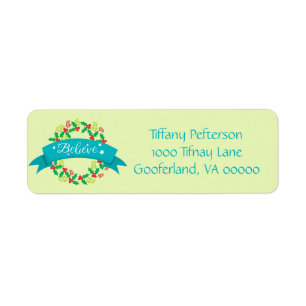 Lovely Believe Christmas Return Address Label