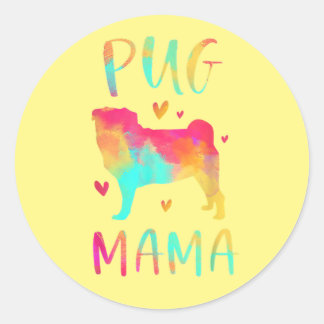 Lovely Best Pug Mum Ever Classic Round Sticker