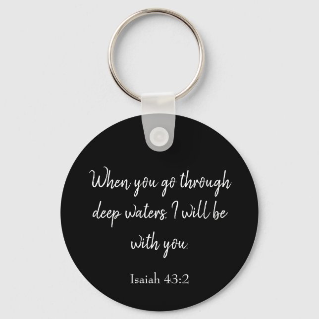 Lovely Bible Verse I will be with you Key Ring (Front)