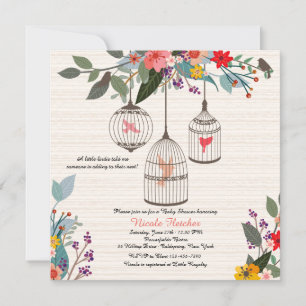 Lovely Birds & Flowers Invitation