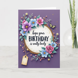 Lovely Birthday Floral Wreath Card