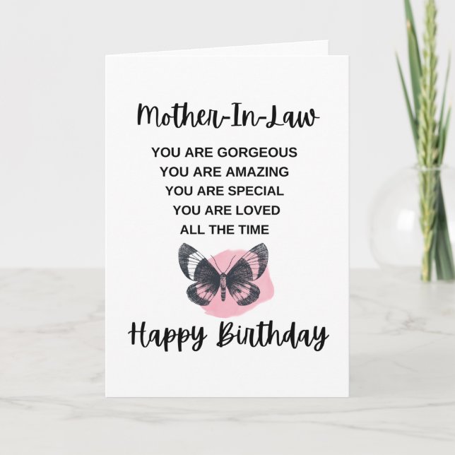 Lovely Birthday Message For Your Mother-In-Law Card (Front)