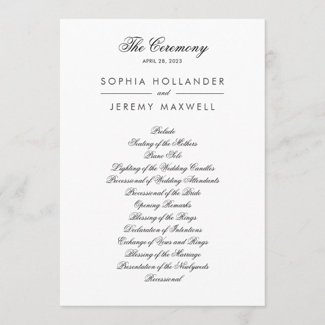 Lovely Black and White Flat Program (Front)